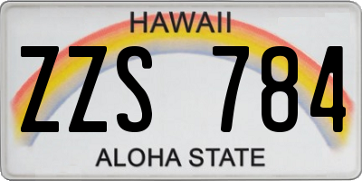 HI license plate ZZS784