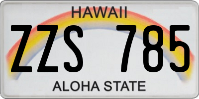 HI license plate ZZS785