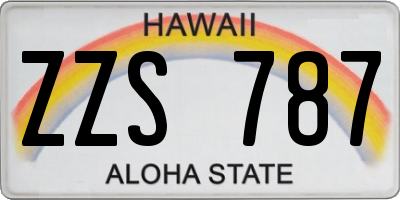 HI license plate ZZS787