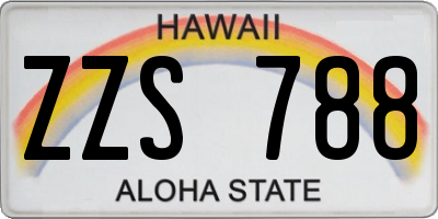 HI license plate ZZS788