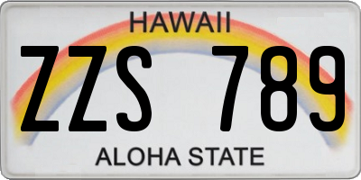 HI license plate ZZS789