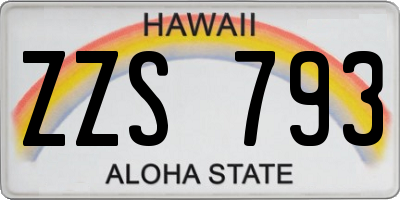 HI license plate ZZS793