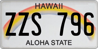 HI license plate ZZS796