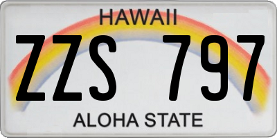 HI license plate ZZS797