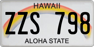 HI license plate ZZS798