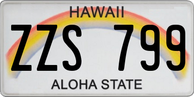 HI license plate ZZS799