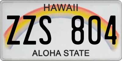 HI license plate ZZS804