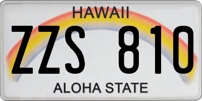 HI license plate ZZS810