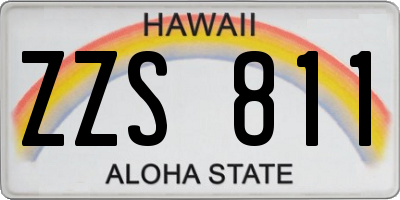 HI license plate ZZS811