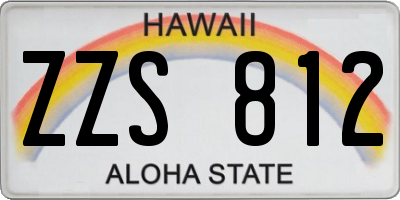 HI license plate ZZS812