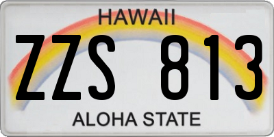 HI license plate ZZS813