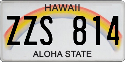 HI license plate ZZS814