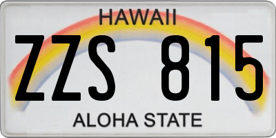 HI license plate ZZS815