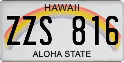 HI license plate ZZS816