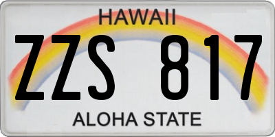 HI license plate ZZS817