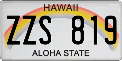 HI license plate ZZS819