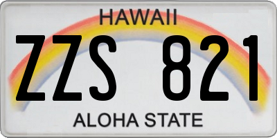 HI license plate ZZS821