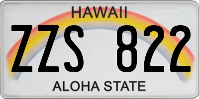 HI license plate ZZS822