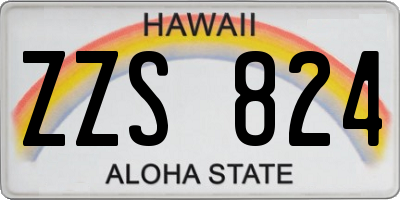 HI license plate ZZS824