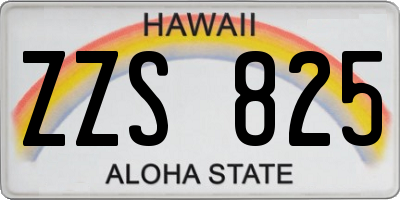 HI license plate ZZS825