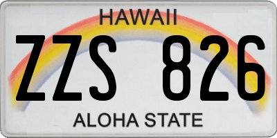 HI license plate ZZS826