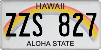 HI license plate ZZS827