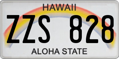 HI license plate ZZS828