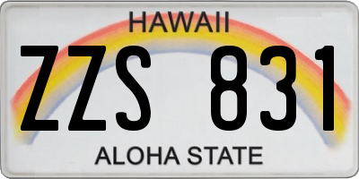 HI license plate ZZS831