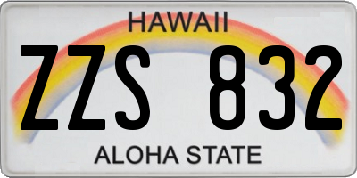 HI license plate ZZS832