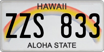 HI license plate ZZS833