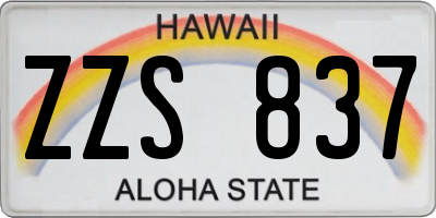 HI license plate ZZS837