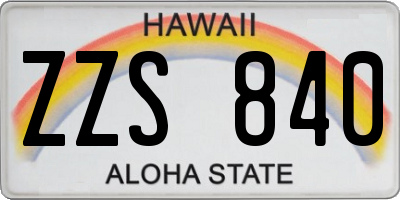 HI license plate ZZS840