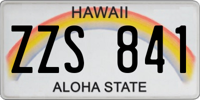 HI license plate ZZS841