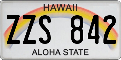 HI license plate ZZS842