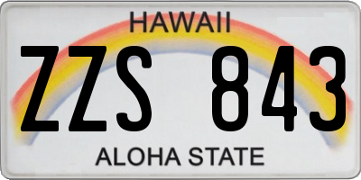 HI license plate ZZS843