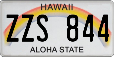 HI license plate ZZS844