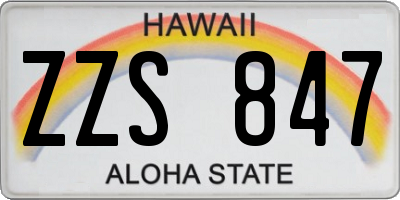 HI license plate ZZS847