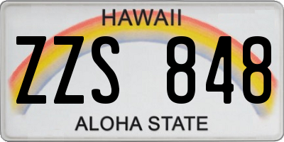 HI license plate ZZS848