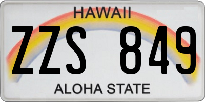 HI license plate ZZS849