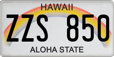 HI license plate ZZS850