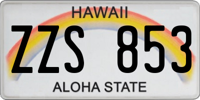 HI license plate ZZS853