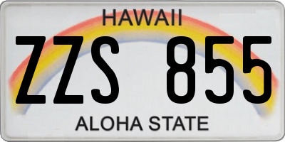 HI license plate ZZS855