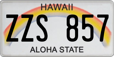 HI license plate ZZS857