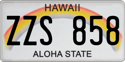 HI license plate ZZS858