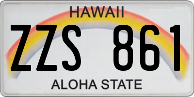 HI license plate ZZS861