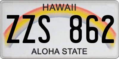 HI license plate ZZS862