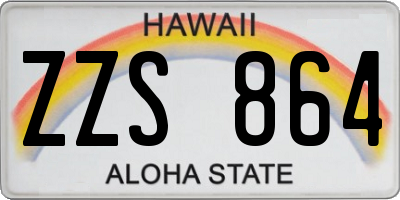 HI license plate ZZS864