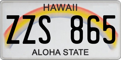 HI license plate ZZS865