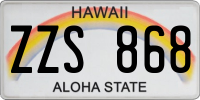 HI license plate ZZS868