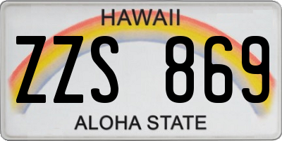 HI license plate ZZS869